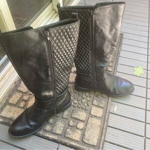 Black Over the Knee Quilted Boots